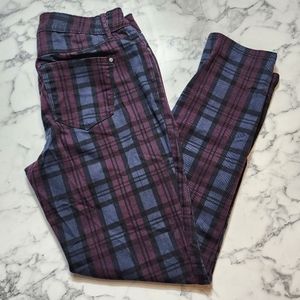 Est. 1946 Denim, Contemporary, Purple & Ble Plaid Pants, Size 8